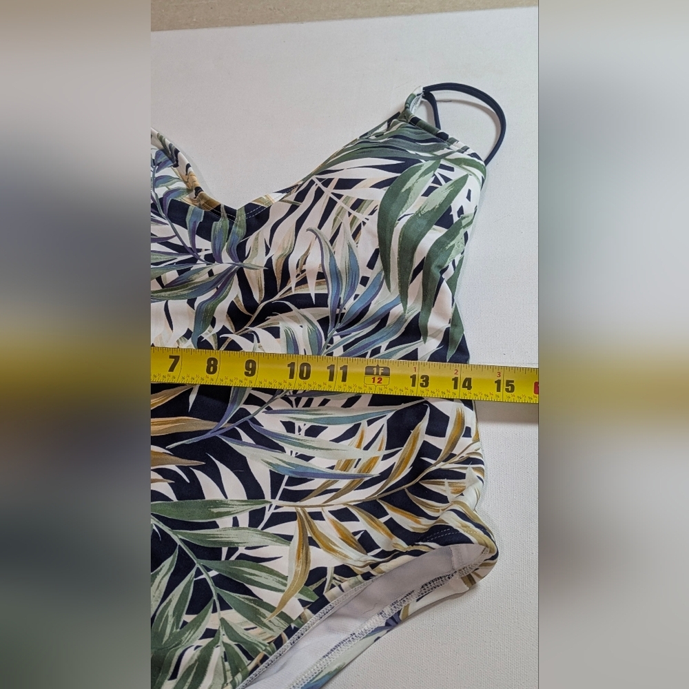 Hurley Tropical Blue Green Brown White Floral One Piece Swimsuit Women Sz L New - Picture 12 of 15